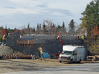 Distant image of north side abutment construction